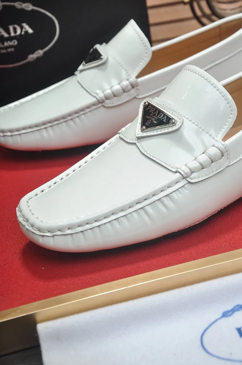 Men's Men's Shoes💰420💶【PRADA】 (High-end Niuli) New 🍀PRADA - Prada Doudou Shoes! Made of imported original cowhide, the inner top layer is comfortable cowhide lining! Original wear-resistant rubber outsole! High quality products! Code number 38-45 (45 customized)